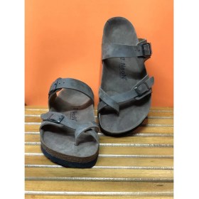 Resim Kafkaslar Baş Parmak Geçmeli Tam Ortopedik Birkenstock Model Bay Bayan Parmakarası Terlik 