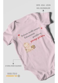 Resim Morivokids Dedeye Ve Babaanneye Özel Kısa Kollu Bebek Body %100 Pamuk Bebe Pembe 