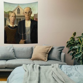 Resim Amerikan Gotiği Duvar Örtüsü - 100 cm x 135 cm 