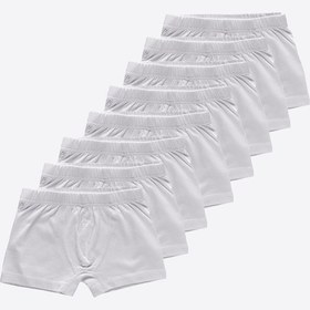 Resim Malabadi Erkek Çocuk Beyaz 8'li Paket Pamuk Elastan Boxer 8m209 