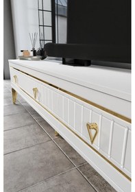 Resim 150 CM KLAS MDF MEBRAN KAPAK BEYAZ GOLD 