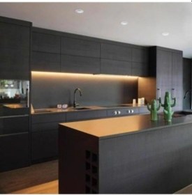 Resim Mat Siyah Yapışkanlı Folyo Mutfak Dolap Ve Mobilya Kaplama Folyo 