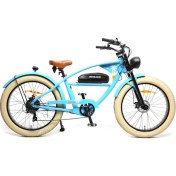 Resim Bisan Rider Elektrikli Bisiklet 26 Fatbike Gökyüzü Mavisi Turuncu 