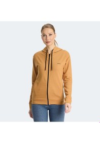 Resim Slazenger KINET Kadın Fermuarlı Kapüşonlu Cepli Kiremit Sweatshirt 