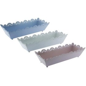 Resim Mutluadim 12X31Cm Metal Tepsi Saksı Dikdörtgen Sepet 