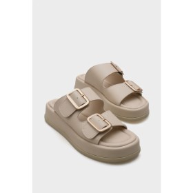 Resim Capone Outfitters Marge Dolgu Topuklu Çift Bantlı Tokalı Kadın Terlik 