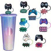 Resim Stanley Kupası için 4/7 adet Oyun Serisi Pipet Kapağı, Stanley 20&30&40 Oz Bardak Tutacaklı Pipet Kapağı, Stanley Kupaları Aksesuarları için Pipet Ucu Kapakları 
