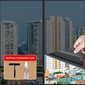 Resim Elektrostatik Yapıştırıcı Olmadan Pencere Filmi - Tek Yönlü Perspektif, UV Koruma & Isı Yalıtımı Ev Dekoru için, 5mil Kalınlığında PVC, Alet, Güneşlik 