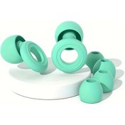 Resim Elmpaly Yeşil Yeniden Kullanılabilir Silikon Kulak Tıkacı 3 Boy Yumuşak Rahat Uyku Yüzme Konser 