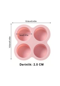 Resim Tahtakale Toptancı Silikon Derin Yuvarlak Çikolata Ve Kek Pişirme Kalıbı 4 Lü Çok Renkli 