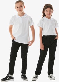 Resim Fullamoda Beli Lastikli Unisex Çocuk Okul Pantolon- Siyah 23MCCK254194144-Siyah 