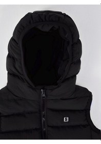 Resim Benitto Kids Kapüşonlu Erkek Bebek Çocuk Yelek 51306 Siyah 