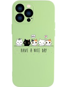 Resim mooodcase Iphone 13 Pro Max Uyumlu Şirin Kedicikler Desenli Kamera Lens Korumalı Darbe Emici Silikonlu Lansman 