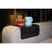 Resim Step and Maker Koltuk Kenarı Ahşap Katlanabilir Yan Sehpa Amerikan Servisi Kanepe Kenarı Portatif Koltuk - Siyah 