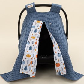 Resim Puset Örtüsü - Çift Taraflı - İndigo Havuz - Mavi Balkabağı 