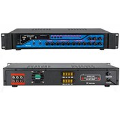 Resim Dexun D-200 200W 3 ZONE İKİ MİK GİRİŞ USB-BT 4/16-70-100V HAT TRAFOLU ANFİ 