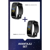 Resim Polosmart PSSW01 Smart Fit Akıllı Bileklik 2'li Set Siyah-Siyah 