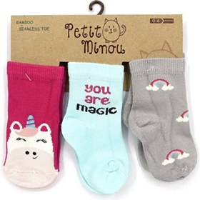 Resim Petit Minou 3'lü Abs Unicorn Bebek Çorabı 2170 