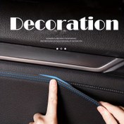 Resim DIY Araba İç Dekorasyonu - Kendinden Yapışkanlı Deri Kalıp Süsleme Şeridi Kırmızı ve Mavi - 0.5/2M (19.69/78.74in) 