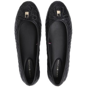 Resim Tommy Hilfiger Th Quılted Ballerına Kadın Siyah Babet - Fw0fw09264 