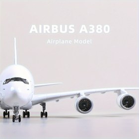 Resim Airbus A380 18 İnç Statik Model Seti, 1/160 Ölçek Uçak Sergileme Standı - Havacılık Tutkunları İçin İdeal, Koleksiyonluk Model Seti, Hediye 