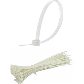 Resim 100 Adet Plastik Cırt Kelepçe Kablo Bağı Kablo Düzenleyici-4.8 X 380 Mm 