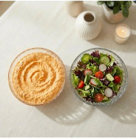 Resim Selen Concept Mira Model El Yapımı Cam Salata ve Meyve Kasesi 2'li Set 