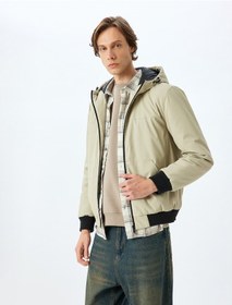 Resim Koton Mevsimlik Ceket Slim Fit Fermuarlı Bej 5wam20067hw Ekru 