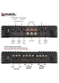 Resim Kuerl K-452b 4 Kanal Oto Amfi 