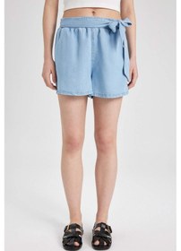 Resim DeFacto Yüksek Bel Tensel Şort B5804AX24SMNM39 Mavi 