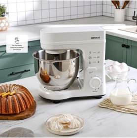Resim Karaca 3 Farklı Aparatlı Premium 6 Hız Kademeli 5L Geniş Hazneli Stand Mikser 1500W 
