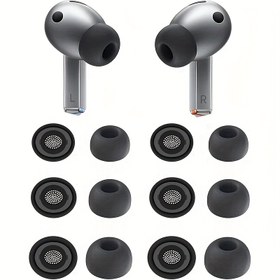 Resim Galaxy Buds 3 Pro SM-R630N için 6 Çift Yedek Kulaklık Uçları - Yumuşak Silikon ve Hafıza Köpüğü, S/M/L Boyutlar, Taşıma Kılıfı ve Mükemmel Uyuma Sahip Çoklu Boyut Kulaklık Uçları Dahil, Özelleştirilebilir Kulaklık Ucu | Şık Aksesuar | Esnek Kulaklık Kapakları 