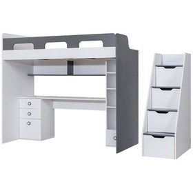 Resim Ranza, Troya Ranza Masa Kitaplık - Antrasit 1 Adet Comfort Yatak Antrasit- Beyaz 90 x 200 CM 