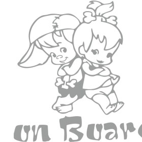 Resim Sticker Fabrikası Arabada Çocuk Var Sticker 00665 