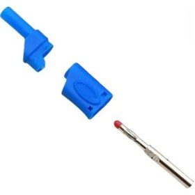 Resim 4mm Korumalı Mavi Banana Jack - 10 Adet 