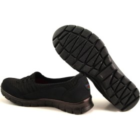 Resim Forelli Streç Kadın Spor Ayakkabısı Siyah 59 61014 Siyah 