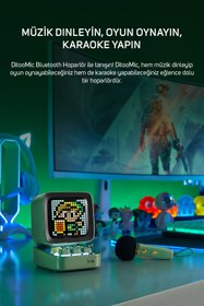 Resim Divoom Ditoo-5M Karaoke Mikrofonlu Bluetooth Hoparlör Kablosuz Piksel Ekranlı Taşınabilir Ses Bombası, 