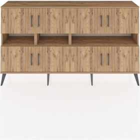 Resim Arges Konsol 8 Raflı 8 Kapaklı 176x30x99 Çam-çam Atlas Çam - Atlas Çam 