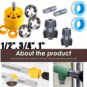 Resim 12 adet Çelik Boru Dikiş Aracı Seti, Elektrikli Matkap ile birlikte üç kalıp (dış ve iç) içeren bir kiti PVC Boru için Dikişler Oluşturmak İçin Tasarlanmıştır - Bu Plastik Boru Dikiş Kalıp Seti 1/2 İnç, 3/4 İnç ve 1 İnç Su Boru Dikişleri İçin Uygun. 