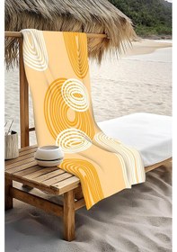 Resim Dijital Baskı Plaj Deniz Havlusu Soyut Desenli Peştamal Hvl0196 Renkli 