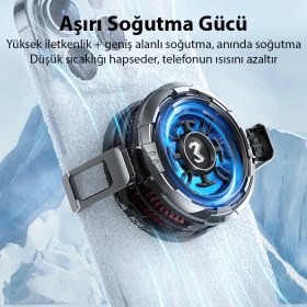 Resim Rivera Tech Rvrhb Memo CX08 Ios Android Soğutucu 15W Manyetik + Arka Klips 2'si 1 Arada Yarı Iletken Soğutma 