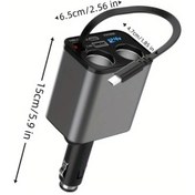 Resim Motion003 Gri 1 Adet 5 İn 1 Araba Teleskopik Hizli Sarj Cihazi Pd30w Geri Cekilebilir Kablo Cift Donusum Port Sedan Suv Kamyon Aksesuarlari 
