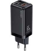 Resim Usams T47 Cc153 65w Dual-port Super Si Hızlı Şarj Dizüstü Bilgisayar Tablet Macbook Siyah 