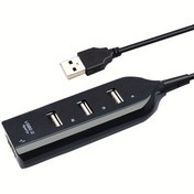 Resim 4 Portlu USB 2.0 Hub, Mini 4 Portlu Güç Adaptörü, USB Bölücü Bilgisayar Aksesuarı, 4 Portlu Laptop Alıcı Çoklu Genişletici (Siyah ve Beyaz) 