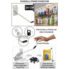 Resim Kanallı Pano Kancası Koruma Kauçuklu 10 Cm Deluxe Raf Askısı Ekstra Güçlü 65 Adet Krom 