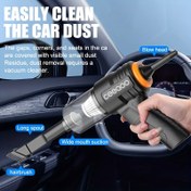 Resim El Tipi Vakum Temizleyici Seti, Büyük Kapasiteli Lityum Pil, Yüksek Hızlı Motor, USB Şarj Edilebilir, Yıkanabilir Filtre, Çok Fonksiyonlu Emme ve Üfleme, Arabalar ve Ev Kullanımı İçin Uygun, Özellikle Araçlar Arası Boşlukları, Koltuklar, Klavyeler vb. Temizliği için İdeal 