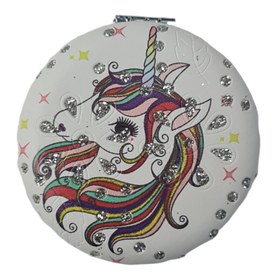 Resim El Aynası - "Unicorn's real" Yazılı Katlanır Yuvarlak Makyaj Aynası - Cep, Çanta Aynası - Desen 3 