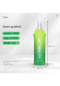 Resim Tpu Açık Spor Şişe Katlanır Yumuşak Şişe İçecek Taşınabilir Su Şişesi Koşu Kamp Green Gradient 500ml Green Gradient 500ml 