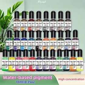 Resim 12 Renk Alçı Pigmenti (10ml/0.35oz şişe), alçılı ve çimentolu DIY projeleri için uygun, su bazlı pigment DIY, alçı ve çimento boyama malzemesi, alçı, çimento ve su bazlı el işleri için renklendirme 