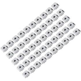 Resim Lemestar Avrupa Standartı 30 Tipi Alüminyum Profil Bağlantı Elemanı - Kare Blok Somunu M6, Nikel Kaplama, 50 Adet/poşet 